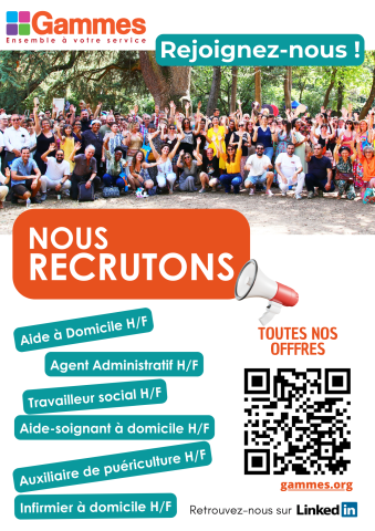 On recrute !! L'association Gammes recrute dans différents secteurs tout au long de l’année