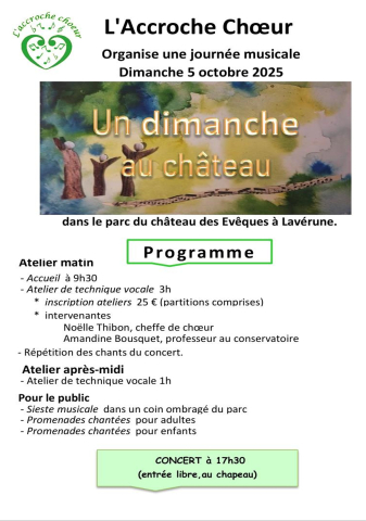 Journée musicale 5 octobre 2025 au château de Lavérune