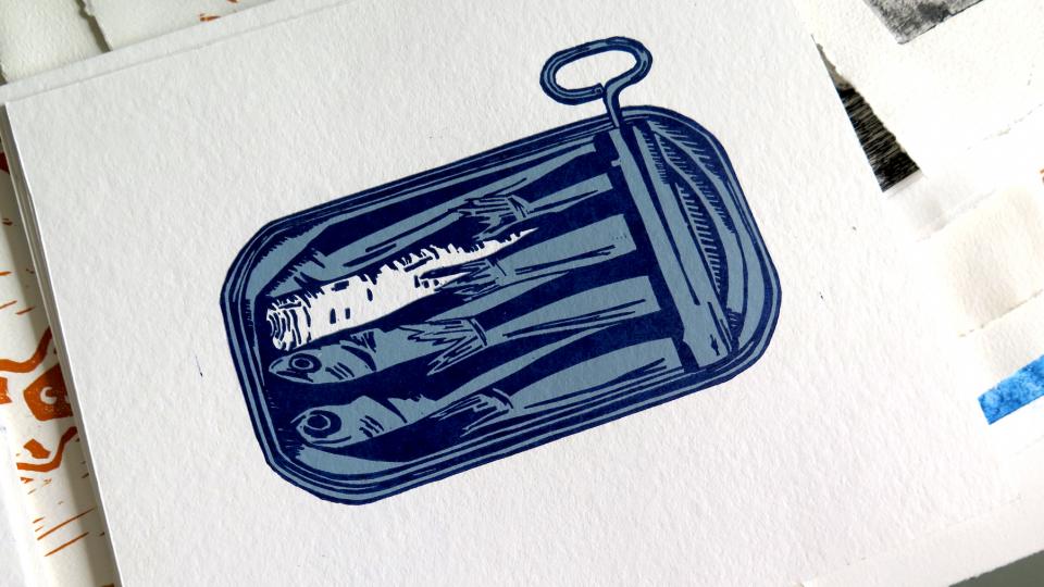 Linogravure à la plaque perdue