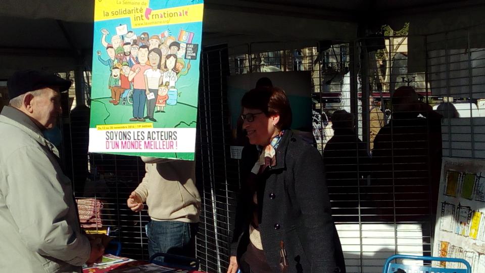 stand du CCFD lors de la Quinzaine des solidarités