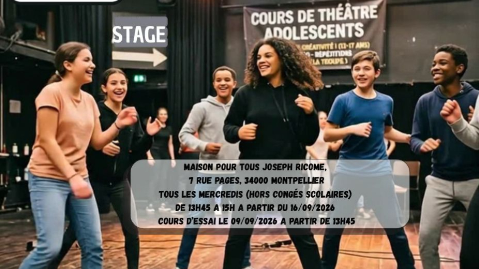 Cours de théâtre ados Maison pour Tous Joseph Ricôme